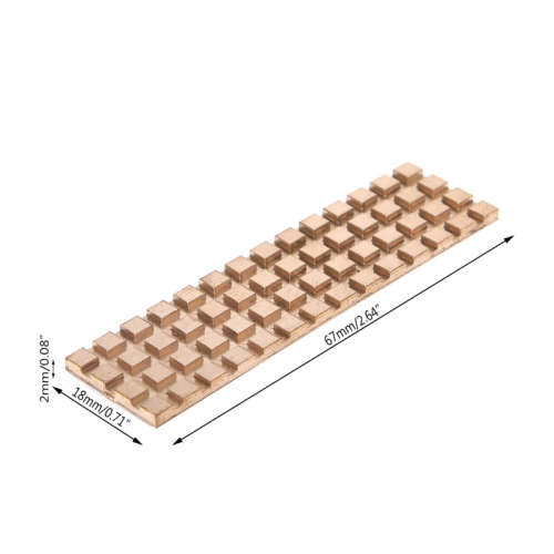 Pure Copper Heatsink Heat Sink Heat with Thermal Pads M.2 NGFF 22x80 PCI-E NvME SSD (2mm)