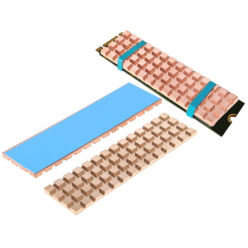 Pure Copper Heatsink Heat Sink Heat with Thermal Pads M.2 NGFF 22x80 PCI-E NvME SSD (2mm)