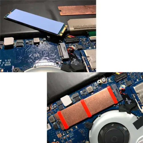 Pure Copper Heatsink Heat Sink Heat with Thermal Pads M.2 NGFF 22x80 PCI-E NvME SSD (1mm)
