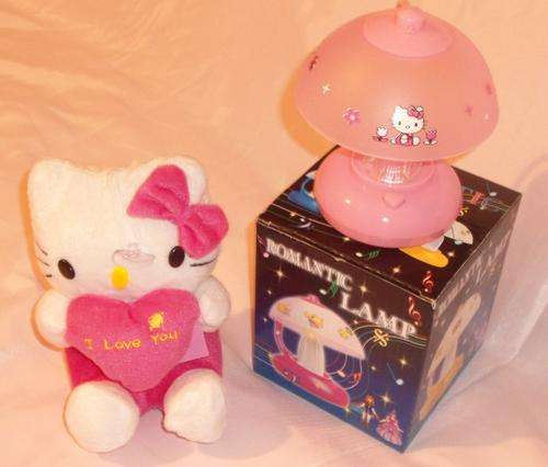 Cute Kitty Teddy Bear and Lamp Set