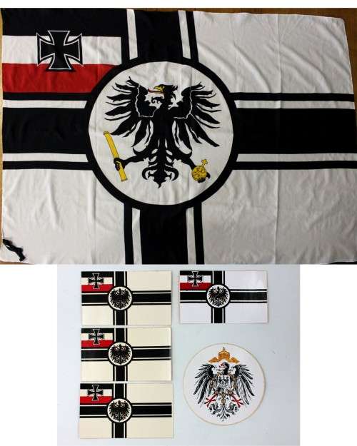 Collection of German Reichsflag and Stickers