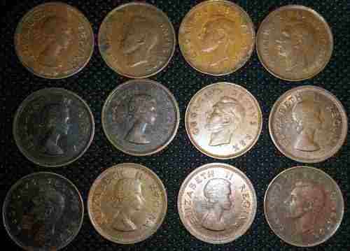 Penny Farthing Job Lot x12 Assorted 1/4d