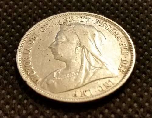 1896 Victoria British Silver "Widow Head" Shilling