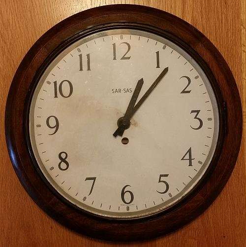 SAR - SAS Railway Clock with beautiful wood case