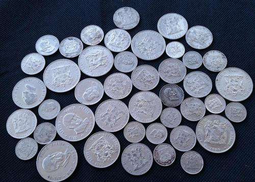 43 x Coin Lot of South Africa Revised Coinage Series Nickel 5c, 10c, 20c, 50c, R1