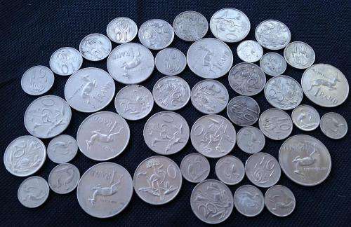 43 x Coin Lot of South Africa Revised Coinage Series Nickel 5c, 10c, 20c, 50c, R1