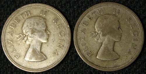 1954 & 1956 Half-Crown (2/6-) : Union of South Africa - JOB LOT