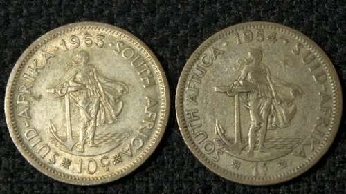 1954 & 1963 Half-Crown (2/6-) : Union of South Africa - MIXED JOB LOT