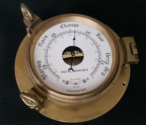 Solid Brass Porthole Barometer by Royal Mariner