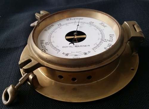 Solid Brass Porthole Barometer by Royal Mariner