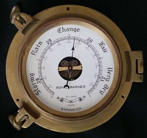 Solid Brass Porthole Barometer by Royal Mariner