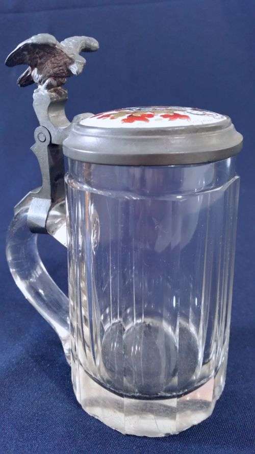 1895 Antique Glass Beer Stein - RESERVED FOR hansjuergenklein DO NOT BID
