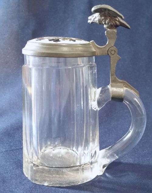 1895 Antique Glass Beer Stein - RESERVED FOR hansjuergenklein DO NOT BID