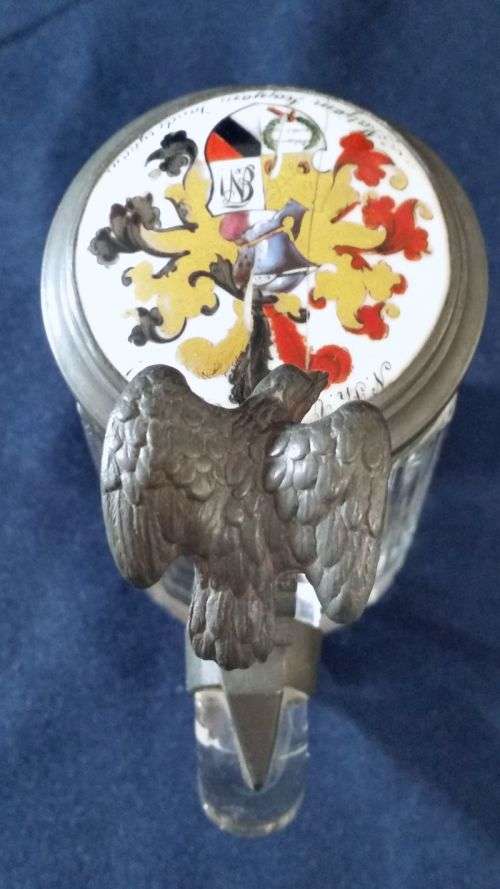 1895 Antique Glass Beer Stein - RESERVED FOR hansjuergenklein DO NOT BID