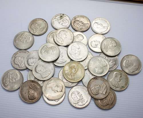 JOB LOT - 36 x Silver Rand - 1966, 1967, 1969 - English and Afrikaans - 80% Silver
