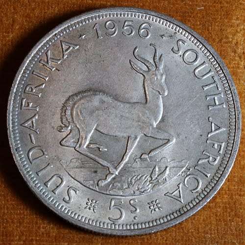 1956 Silver Crown - Union of South Africa - 5 Shillings