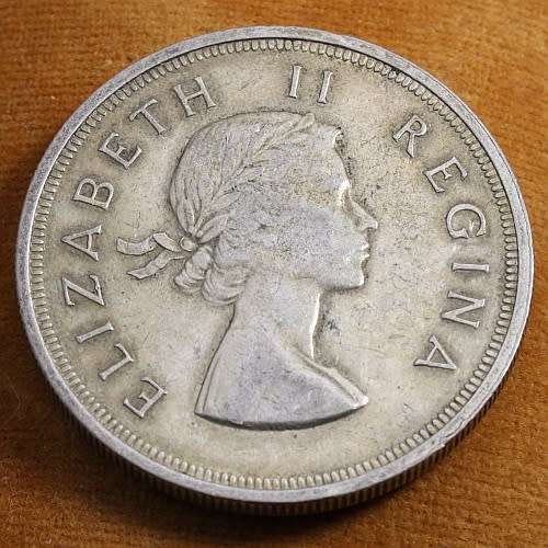 1956 Silver Crown - Union of South Africa - 5 Shillings