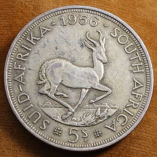 1956 Silver Crown - Union of South Africa - 5 Shillings