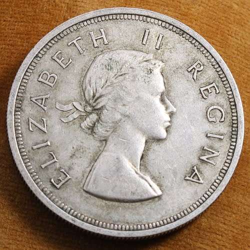 1955 Silver Crown - Union of South Africa - 5 Shillings