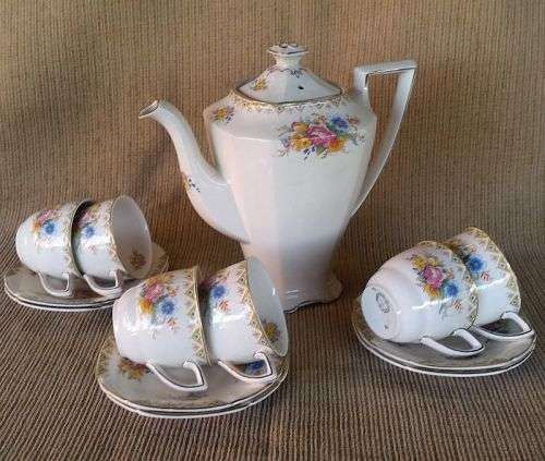 Art Deco Royal Ivory Ware Coffee/Tea Set Circa 1900's -  John Maddock & Sons