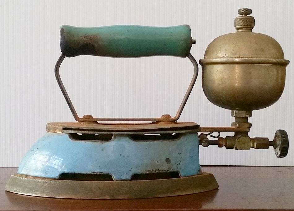 Coleman Primus Iron - Model 4-A with Cool Blue Handle - 1929 - 1948 - Gasoline Coleman Iron