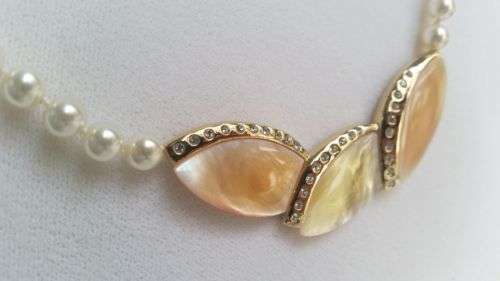 Beautiful Hand Made Simulated Pearl Necklace in Presentation Box -Fifth Avenue