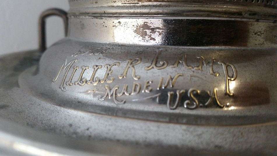 The Miller Lamp Made In USA Oil/Kerosene Lamp - Large Ornate Lamp