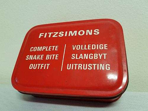 Lot of Fitzimmons Snake Bite Tin, Twisted Wire Wrench, Ford Offset Spanner, Shrader Tin, Block Plane