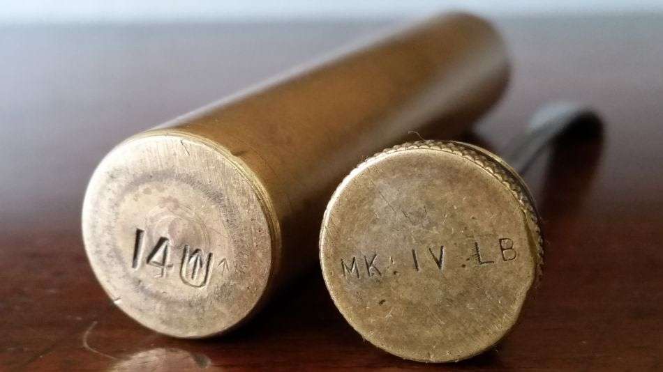 Lee Enfield Brass Oil Bottle - MK. IV LB/14U - Scarce South African Marked