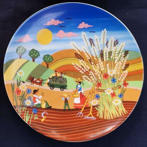 West Germany - Painted Reutter Porzellan Four Seasons - signed Barbara Fuerstenhoefer - Set 4 Plates