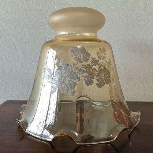 1970's Lamp Shade Glass - Pendant Ceiling Light Shade