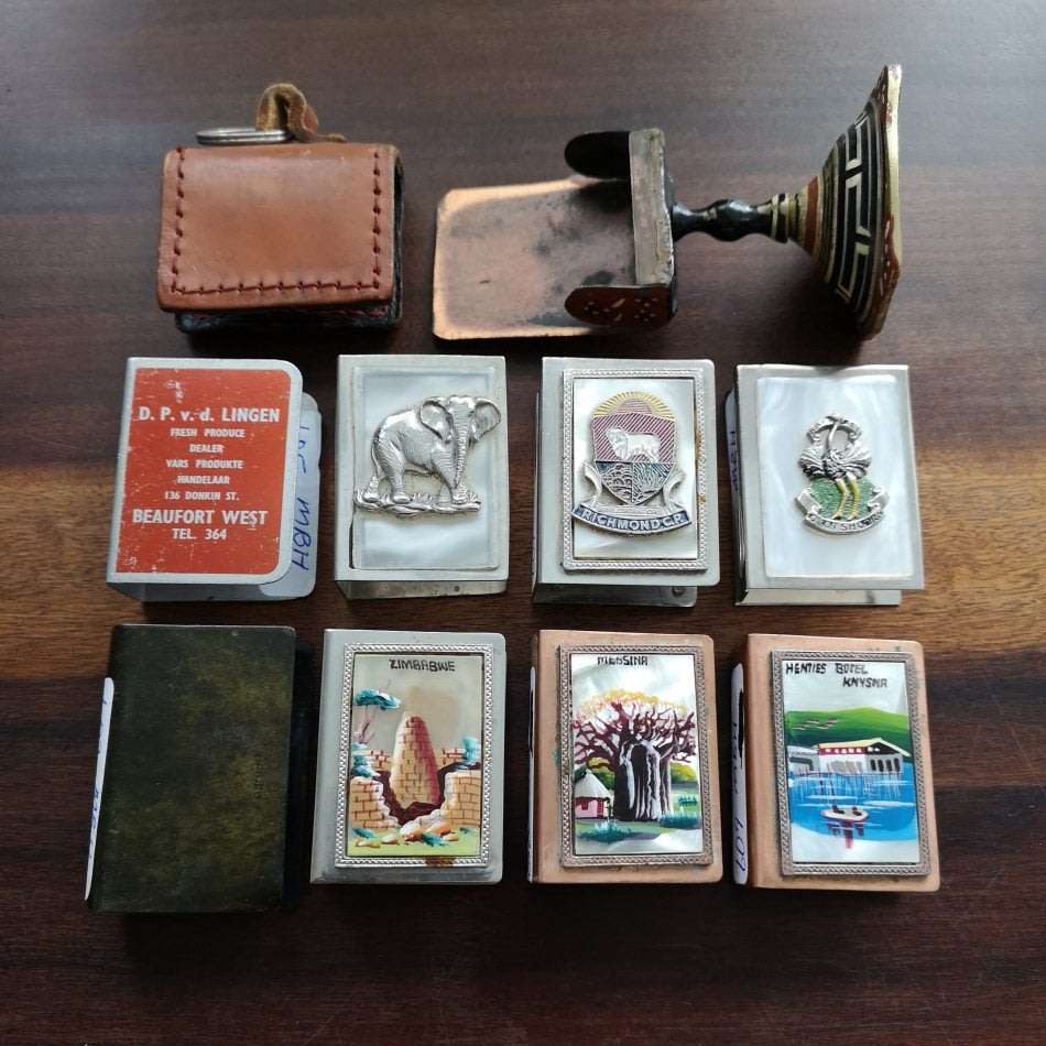Lot of 10x Vintage Matchbox Holders - Souvenir Matchbox Holders