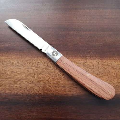 John Deer Pocket Knife - Wood Handle Folding Knife - as new!
