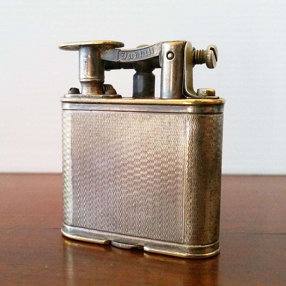 1928 Dunhill Liftarm -  Petrol Lighter - Silver Plate Made in England No.288806