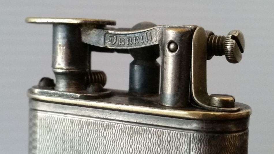 1928 Dunhill Liftarm -  Petrol Lighter - Silver Plate Made in England No.288806