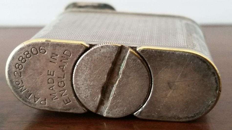 1928 Dunhill Liftarm -  Petrol Lighter - Silver Plate Made in England No.288806