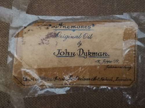 John Dykman (SA) Original Oil "Anemones" Signed, 50 x 65 - Extremely Fine Investment Art