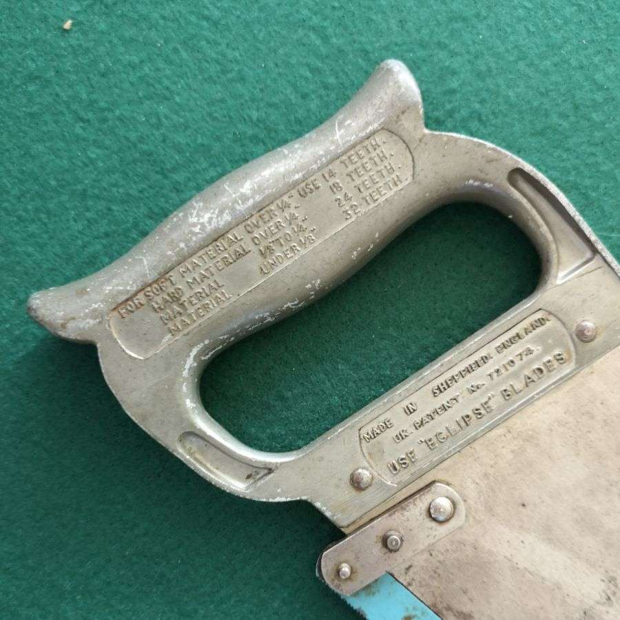 Eclipse No. 55 Sheet Saw - Uses Standard 12" hacksaw blade - Mid 1950's