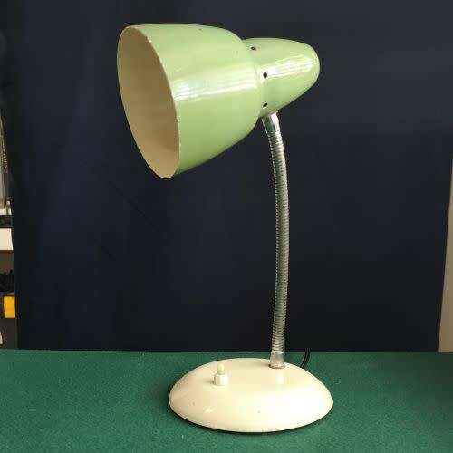 Table Lamp, Vintage Green Metal Flexible Desk Lamp - Lighting Loft Décor - 1960's