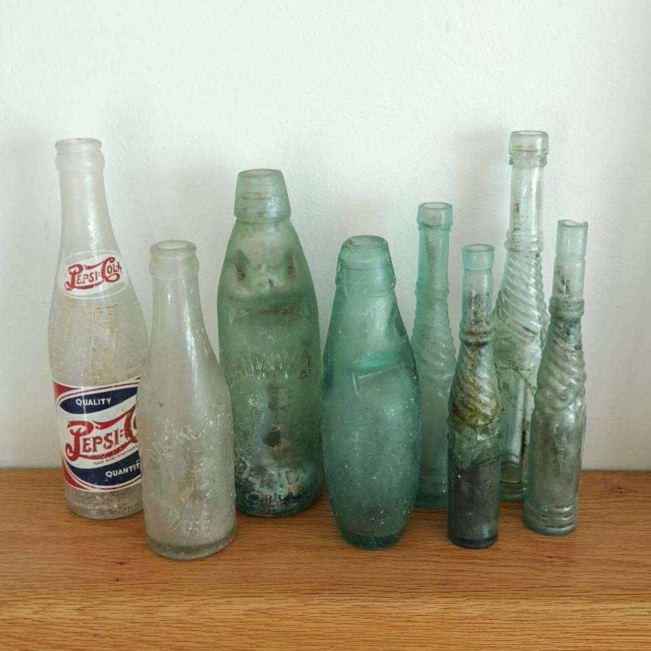 Soda Bottles + Assorted Vintage Bottles - JOB LOT of 8 Bottles