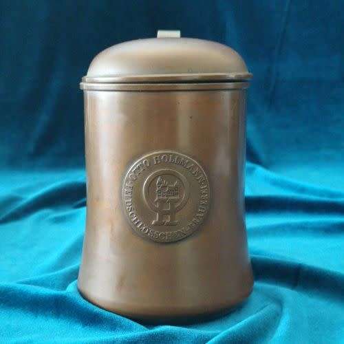 Copper Coated Beer Mug - Otto Hollmann Feldschlosschen Brauerei