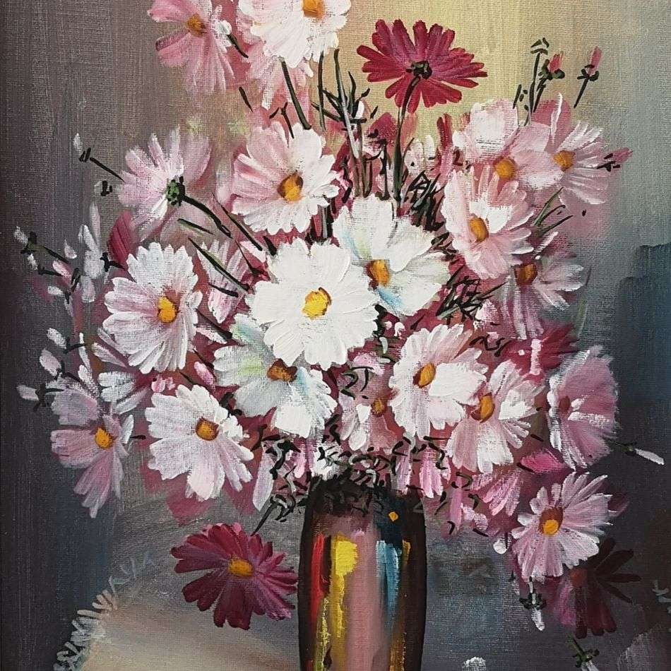 Pierre De Villiers (SA 1921 - 2004) Oil, Still Life Flowers, Signed 1988