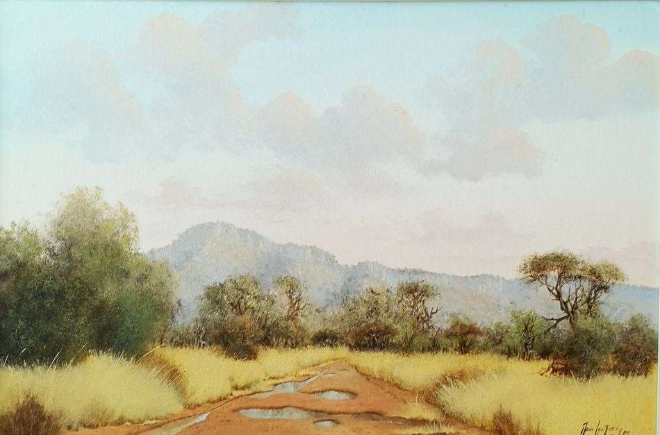 Nico Coetzee (SA ) oil on board landscape, signed `85