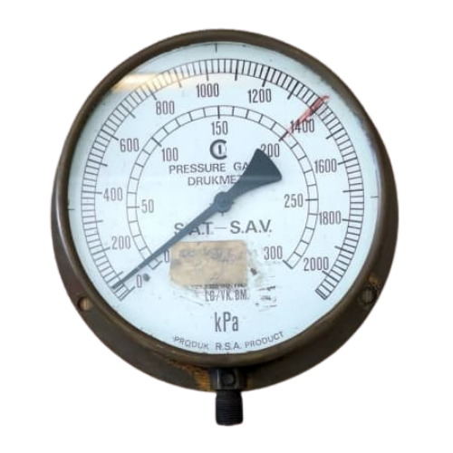 Locomotive Pressure Gauge - Vintage Brass S.A.T. / S.A.V. RSA - 2000 kPa