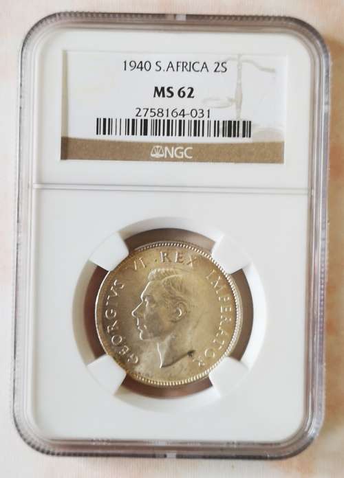 1940 Two-Shillings (2/-) : Mint State Florin NGC MS 62