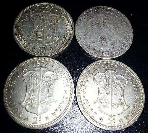 Silver Two Shilling * Lot of Four Coins *