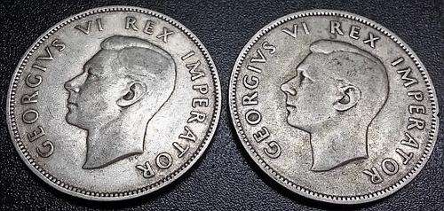 Halfcrown Silver Two and a Half Shilling * Lot of Two Coins *