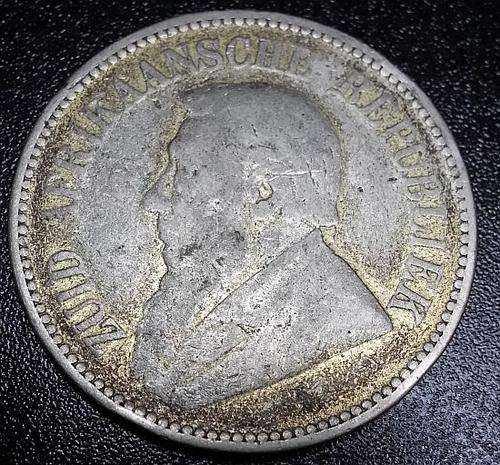 1897 ZAR Halfcrown / 2.5 Shilling 0.9250 Silver