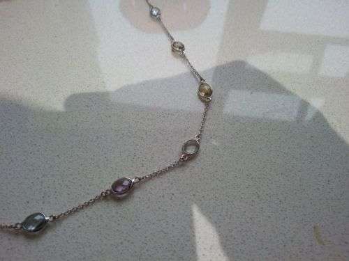 Beautiful Fischer's White Gold and Gem Stone Necklace