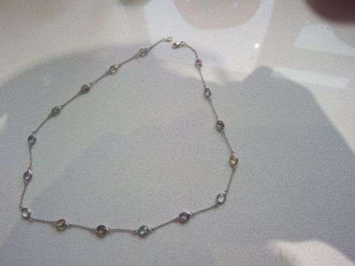 Beautiful Fischer's White Gold and Gem Stone Necklace